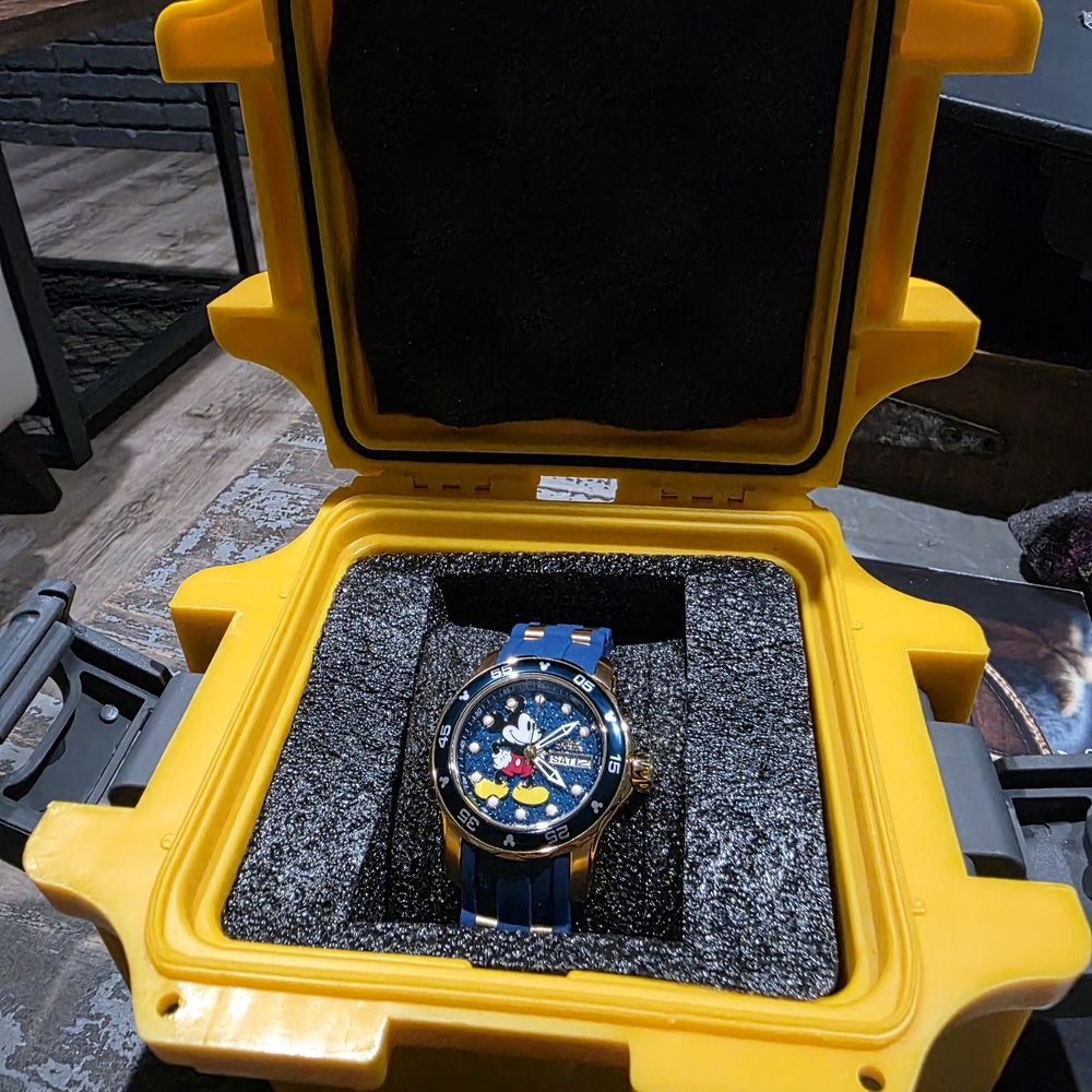 Mickey Mouse Blue Watch 23771 in Yellow Case